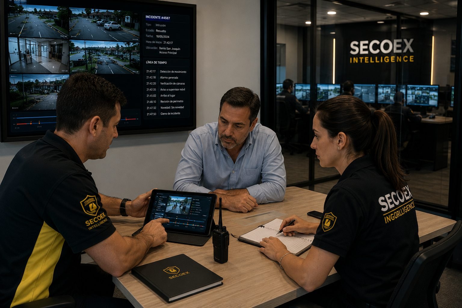 Equipo de Grupo SECOEX en reunión con un cliente